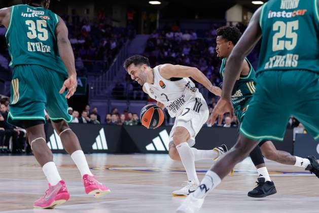 November 13, 2025, Madrid, Madrid, Spain: Facundo Campazzo of Real Madrid in action during the Turkish Airlines Euroleague 2025 26, Regular Season Round 11 match played between Real Madrid and Panathinaikos AKTOR Athens at Movistar Arena on November 13, 2025 in Madrid, Spain. Madrid Spain - ZUMAa181 20251113_zaa_a181_279 Copyright: xDennisxAgyemanx