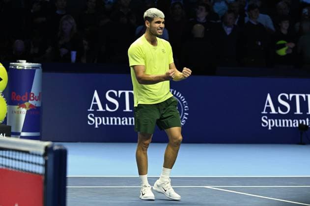 Foto IPP Massimo Rana Torino 13-11-2025 Tennis ATP, Tennis Herren Finals 2025 nella foto carlos alcaraz Italy Photo Press - World Copyright italy ITALY  Copyright: xR4924_italyphotopressx