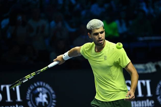 Foto IPP Massimo Rana Torino 13-11-2025 Tennis ATP, Tennis Herren Finals 2025 nella foto carlos alcaraz Italy Photo Press - World Copyright italy ITALY  Copyright: xR4924_italyphotopressx