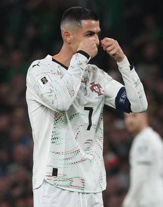 Cristiano Ronaldo of Portugal gestures to Dara O Shea of Republic of Ireland Republic of Ireland v Portugal, FIFA 2026 World Cup Qualifying, Group F, Football, Aviva Stadium, Dublin, Ireland - 13 Nov 2025Dublin Aviva Stadium Ireland EDITORIAL USE ONLY No use with unauthorised audio, video, data, fixture lists, club league logos or live services. Online in-match use limited to 120 images, no video emulation. No use in betting, games or single club league player publications.  Copyright: xLorrainexO Sullivan Shutterstockx 15759346bm