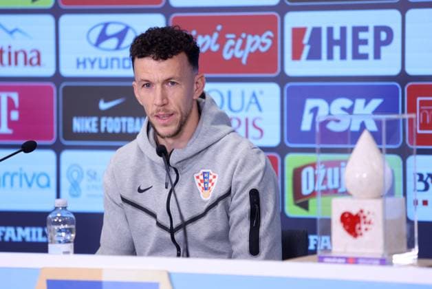 Croatia press and training session: FIFA World Cup, WM, Weltmeisterschaft, Fussball 2026 Qualifiers Ivan Perisic of Croatia speaks with a media on a press conference, PK, Pressekonferenz ahead of the training session at HNK Rijeka Stadium in Rijeka, Croatia, on November 13, 2025. ahead of the European Qualifiers for the 2026 FIFA World Cup Matchday 9 match between Croatia and Faroe Islands.  NelxPavletic PIXSELL