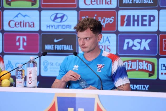 Faroe Islands press and training session: FIFA World Cup, WM, Weltmeisterschaft, Fussball 2026 Qualifiers Meinhard Olsen of Faroe Islands speaks with a media on a press conference, PK, Pressekonferenz ahead of the training session at HNK Rijeka Stadium in Rijeka, Croatia, on November 13, 2025. ahead of the European Qualifiers for the 2026 FIFA World Cup Matchday 9 match between Croatia and Faroe Islands.  NelxPavletic PIXSELL