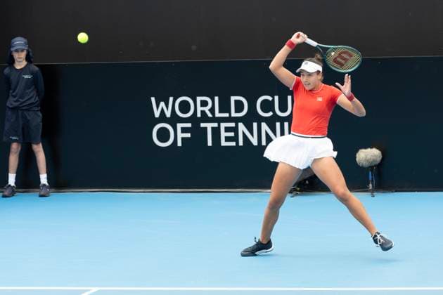 TENNIS BILLIE JEAN CUP AUSTRALIA PORTUGAL, Matilde Jorge (POR) during the Billie Jean Cup qualifier match between Australia Kimberly Birrell (AUS) and Portugal at Domain Tennis Centre in Hobart, Friday, November 14, 2025. ( NO ARCHIVING, EDITORIAL USE ONLY HOBART TASMANIA AUSTRALIA  Copyright: xCHRISxKIDDx 20251114158179724194