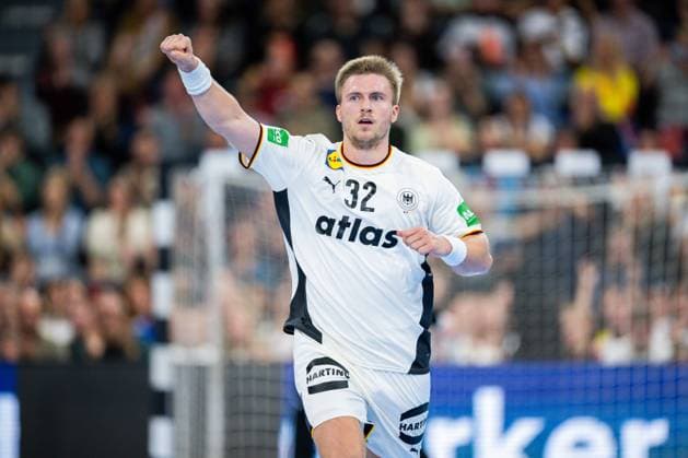 02.11.2025 - Handball, Länderspiel, Testspiel, SAP Garden München, Deutschland - Island: Franz Semper (Deutschland) *** 02 11 2025 Handball, international match, test match, SAP Garden Munich, Germany Iceland Franz Semper Germany