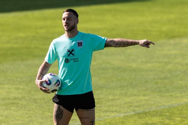 SOCCER - FIFA WC quali, CYP vs AUT PAPHOS,CYPRUS,14.NOV.25 - FIFA World Cup, WM, Weltmeisterschaft, Fussball 2026, European Qualifiers, group stage, OEFB international match, Länderspiel, Nationalmannschaft Cyprus vs Austria, preview, training AUT. Image shows Marko Arnautovic (AUT). GEPAxpictures xArminxRauthner