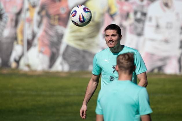 SOCCER - FIFA WC quali, CYP vs AUT PAPHOS,CYPRUS,14.NOV.25 - FIFA World Cup, WM, Weltmeisterschaft, Fussball 2026, European Qualifiers, group stage, OEFB international match, Länderspiel, Nationalmannschaft Cyprus vs Austria, preview, training AUT. Image shows Marcel Sabitzer (AUT). GEPAxpictures xArminxRauthner