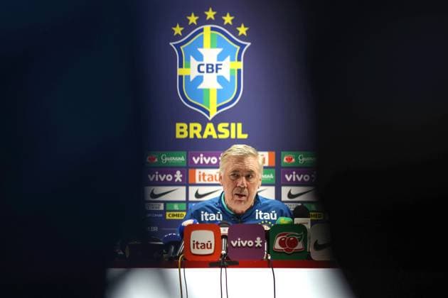 Brazil Training 14 November 2025, London - Brazil press conference, PK, Pressekonferenz & Training Session - Brazil head coach Carlo Ancelotti - Photo: Charlotte Wilson Offside. London UK Copyright: xCharlottexWilsonx xOffsidexOffside