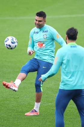 Brazil Training 14 November 2025, London - Brazil press conference, PK, Pressekonferenz & Training Session - Casemiro - Photo: Charlotte Wilson Offside. London UK Copyright: xCharlottexWilsonx xOffsidexOffside