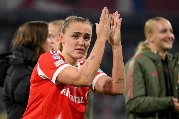 Fußball, UEFA Womens Champions League, 20251112, FC Bayern München - Arsenal WFC. Im Bild Georgia STANWAY (Bayern, 31) Schlussjubel. München Allianz Arena Bayern Deutschland Copyright: Passion2Press MarkusxFischerx