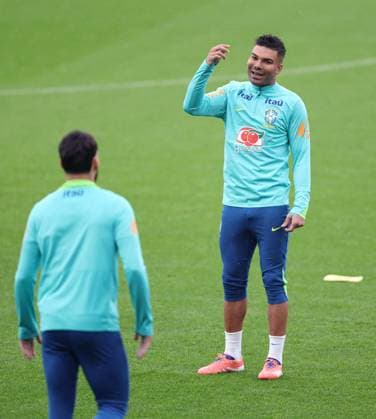 Brazil Training 14 November 2025, London - Brazil press conference, PK, Pressekonferenz & Training Session - Casemiro - Photo: Charlotte Wilson Offside. London UK Copyright: xCharlottexWilsonx xOffsidexOffside