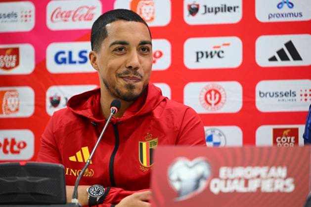 Kazakhstan v Belgium - FIFA World Cup, WM, Weltmeisterschaft, Fussball 2026 UEFA Qualifiers Media Activities 14 11 2025 NUR-SULTAN, KAZAKHSTAN - NOVEMBER 14 : Tielemans Youri midfielder of Belgium talking to the press during a press conference, PK, Pressekonferenz ahead of the FIFA World Cup 2026 UEFA European Qualifiers group J match between Kazakhstan and Belgium on November 14, 2025 in Nur-Sultan, Kazakhstan, 14 11 2025 Nur-Sultan Kazakhstan  Copyright: xVincentxKalutx