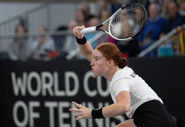 Billie Jean King Cup 2025 Play-Offs, TC Ismaning, Muenchen, Deutschland, Team Germany, Ella Seidel Tennis - Billie Jean King Cup 2025 - ITF Billie Jean King Cup - TC Ismaning - Ismaning - Bayern - Deutschland - 14 November 2025. Copyright: xJuergenxHasenkopfx