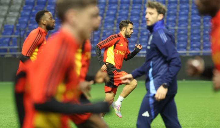 Belgium s Charles Vanhoutte pictured in action during a training session of Belgian national soccer team the Red Devils in Astana, Kazakhstan on Friday 14 November 2025. Tomorrow they will meet Kazakhtstan, in qualifier 7 8 for the 2026 FIFA World Cup, WM, Weltmeisterschaft, Fussball VIRGINIExLEFOUR  x141566580x
