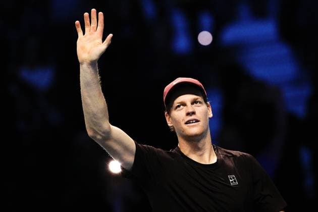 Italy s Jannik Sinner react on the singles tennis match of the ATP, Tennis Herren World Tour Finals agains United States™ Ben Shelton at the Inalpi Arena in Turin, Italy - Friday, Nov. 14, 2025. -  Copyright: xMarcoxAlpozzi LaPressex