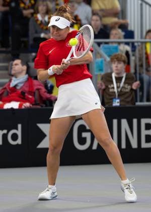 Billie Jean King Cup 2025 Play-Offs, TC Ismaning, Muenchen, Deutschland, Team Turkiye, Berfu Cengiz (TUR) Tennis - Billie Jean King Cup 2025 - ITF Billie Jean King Cup - TC Ismaning - Ismaning - Bayern - Deutschland - 14 November 2025. Copyright: xJuergenxHasenkopfx