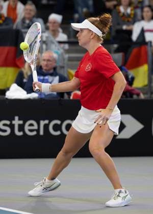 Billie Jean King Cup 2025 Play-Offs, TC Ismaning, Muenchen, Deutschland, Team Turkiye, Berfu Cengiz (TUR) Tennis - Billie Jean King Cup 2025 - ITF Billie Jean King Cup - TC Ismaning - Ismaning - Bayern - Deutschland - 14 November 2025. Copyright: xJuergenxHasenkopfx