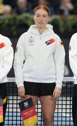 Billie Jean King Cup 2025 Play-Offs, TC Ismaning, Muenchen, Deutschland, Eroeffnungsfeier, Team Germany, L-R. Mannschaftskapitaen Rainer Schuettler, Eva Lys, Ella Seidel, Anna-Lena Friedsam, Jule Niemeier und Tessa Brockmann Tennis - Billie Jean King Cup 2025 - ITF Billie Jean King Cup - TC Ismaning - Ismaning - Bayern - Deutschland - 14 November 2025. Billie Jean King Cup 2025 Play-Offs, TC Ismaning, Muenchen, Deutschland, Eroeffnungsfeier, Team Germany, L-R. Mannschaftskapitaen Rainer Schuettler, Eva Lys, Ella Seidel, Anna-Lena Friedsam, Jule Niemeier und Tessa Brockmann Tennis - Billie Jean King Cup 2025 - ITF Billie Jean King Cup - TC Ismaning - Ismaning - Bayern - Deutschland - 14 November 2025. Billie Jean King Cup 2025 Play-Offs, TC Ismaning, Muenchen, Deutschland, Eroeffnungsfeier, Team Germany Tennis - Billie Jean King Cup 2025 - ITF Billie Jean King Cup - TC Ismaning - Ismaning - Bayern - Deutschland - 14 November 2025. Copyright: xJuergenxHasenkopfx