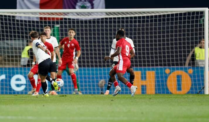 From left to right: Tom Bischof (Germany) Goal scored, erzielt das Tor zum 1:0 celebrate the goal November 14, 2025, Football, U21, U 21 European Championship, EM, Europameisterschaft Qualification, Deutschland - Malta, GER, Fuerth, Sportpark Ronhof . Copyright: HMBxMedia xHeikoxBecker