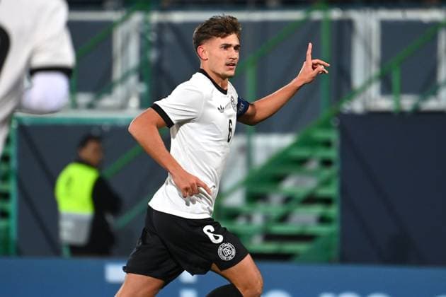 Torjubel Tom BISCHOF (GER) nach Tor zun 1-0, Jubel,Freude,Begeisterung,Aktion, Fussball U 21 Laenderspiel EM-Qualifikation, Gruppenphase , Deutschland (GER) - Malta (MLT) am 14.11.2025 Sportpark Ronhof. Â