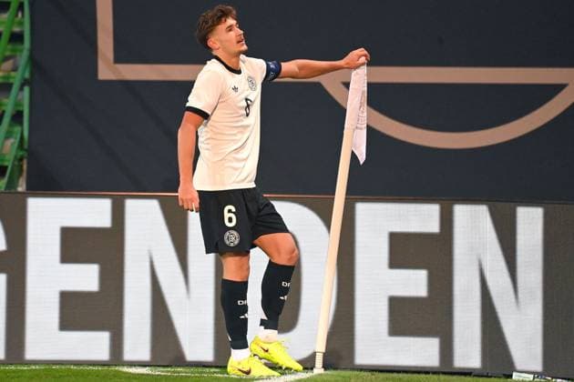 Torjubel Tom BISCHOF (GER) nach Tor zun 1-0, Jubel,Freude,Begeisterung,Aktion, Fussball U 21 Laenderspiel EM-Qualifikation, Gruppenphase , Deutschland (GER) - Malta (MLT) am 14.11.2025 Sportpark Ronhof. Â