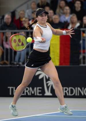 Billie Jean King Cup 2025 Play-Offs, TC Ismaning, Muenchen, Deutschland, Eroeffnungsfeier, Team Germany, Eva Lys Tennis - Billie Jean King Cup 2025 - ITF Billie Jean King Cup - TC Ismaning - Ismaning - Bayern - Deutschland - 14 November 2025. Copyright: xJuergenxHasenkopfx
