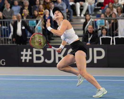 Billie Jean King Cup 2025 Play-Offs, TC Ismaning, Muenchen, Deutschland, Eroeffnungsfeier, Team Germany, Eva Lys Tennis - Billie Jean King Cup 2025 - ITF Billie Jean King Cup - TC Ismaning - Ismaning - Bayern - Deutschland - 14 November 2025. Copyright: xJuergenxHasenkopfx