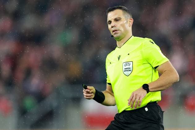 Fußball, U21 EM Quali, Polen - Italien SZCZECIN 14.11.2025 MECZ ELIMINACJI MLODZIEZOWYCH MISTRZOSTW EUROPY U21, U 21 POLSKA - WLOCHY --- UEFA EUROPEAN UNDER-21 CHAMPIONSHIP 2027 QUALIFYING ROUND FOOTBALL MATCH: POLAND - ITALY NZ ANTONI BANDIC (SEDZIA SPOTKANIA REFEREE) FOT. KRZYSZTOF CICHOMSKI NEWSPIX.PL --- newspix.pl 