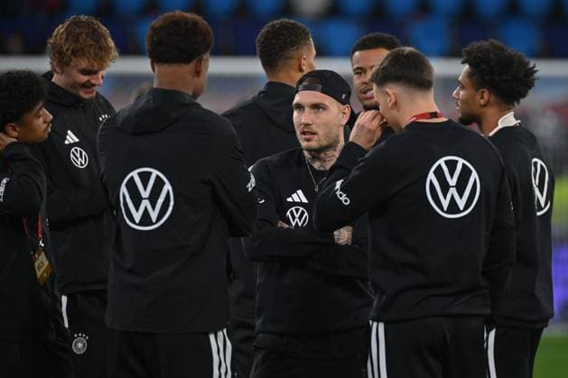 14.11.2025, xjrdrx, Fussball, WM-Qualifikation 2026 Luxemburg - Deutschland emspor, v.l. Nathaniel Brown (Deutschland), Nick Woltemade (Deutschland), David Raum (Deutschland), Noah Atuboulu (Deutschland), Kevin Schade (Deutschland) (DFL DFB REGULATIONS PROHIBIT ANY USE OF PHOTOGRAPHS as IMAGE SEQUENCES and or QUASI-VIDEO) Luxemburg