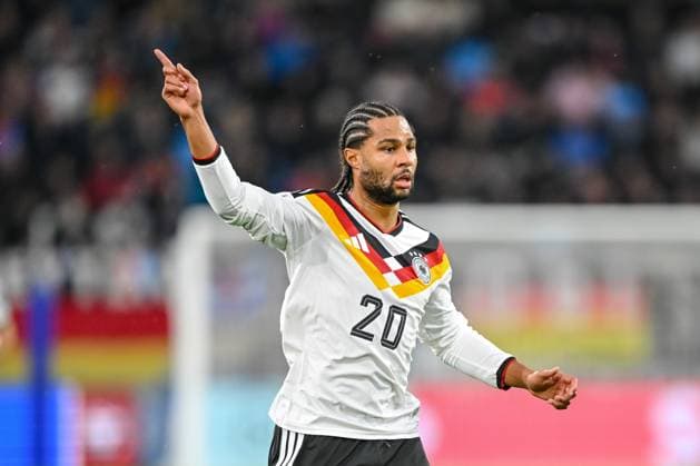 Serge Gnabry (Germany) gestures during the FIFA World Cup, WM, Weltmeisterschaft, Fussball 2026 qualifier match between Luxembourg and Germany at Stade de Luxembourg on November 14, 2025 in Luxembourg, Luxembourg. (Photo by Harry Langer DeFodi Images)