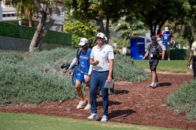 Ludvig Aberg (SWE) Round 2 of the DP World Tour Championship 2025, held at the Jumeirah Golf Estate, Earth Course, Dhabi, United Arab Emerites. 13-16 November 2025. Dubai United Arab Emerites DP World Tour, Dp World Tour Championship 2025, Golf x11290x