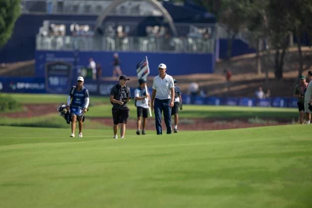 Ludvig Aberg (SWE) Round 2 of the DP World Tour Championship 2025, held at the Jumeirah Golf Estate, Earth Course, Dhabi, United Arab Emerites. 13-16 November 2025. Dubai United Arab Emerites DP World Tour, Dp World Tour Championship 2025, Golf x11290x