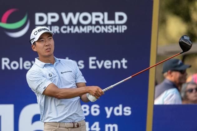 Michael Kim (USA) Round 2 of the DP World Tour Championship 2025, held at the Jumeirah Golf Estate, Earth Course, Dhabi, United Arab Emerites. 13-16 November 2025. Dubai United Arab Emerites DP World Tour, Dp World Tour Championship 2025, Golf x11290x