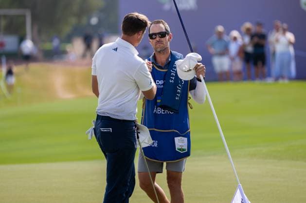 Ludvig Aberg (SWE) Round 2 of the DP World Tour Championship 2025, held at the Jumeirah Golf Estate, Earth Course, Dhabi, United Arab Emerites. 13-16 November 2025. Dubai United Arab Emerites DP World Tour, Dp World Tour Championship 2025, Golf x11290x