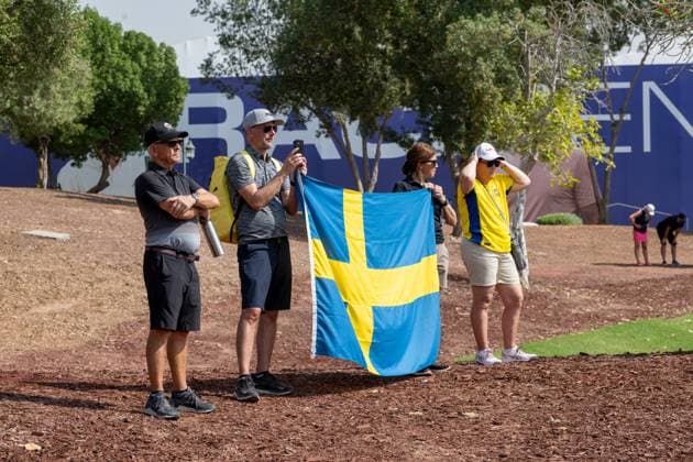 Ludvig Aberg (SWE) Round 2 of the DP World Tour Championship 2025, held at the Jumeirah Golf Estate, Earth Course, Dhabi, United Arab Emerites. 13-16 November 2025. Dubai United Arab Emerites DP World Tour, Dp World Tour Championship 2025, Golf x11290x