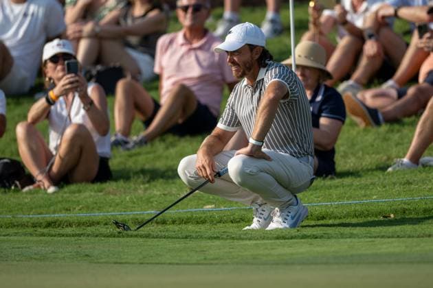 Tommy Fleetwood (ENG) Round 2 of the DP World Tour Championship 2025, held at the Jumeirah Golf Estate, Earth Course, Dhabi, United Arab Emerites. 13-16 November 2025. Dubai United Arab Emerites DP World Tour, Dp World Tour Championship 2025, Golf x11290x