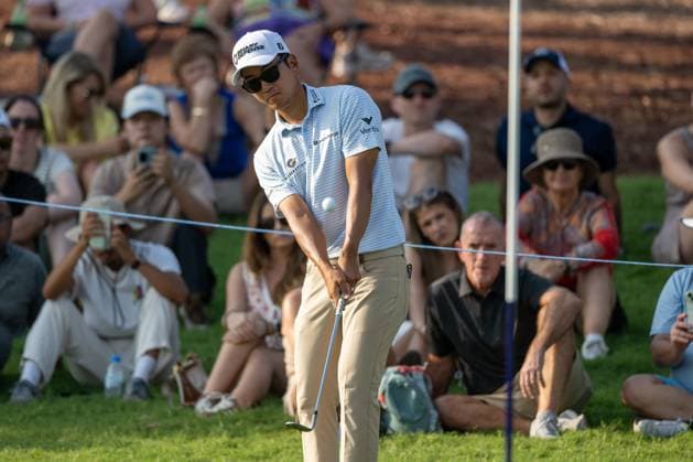 Michael Kim (USA) Round 2 of the DP World Tour Championship 2025, held at the Jumeirah Golf Estate, Earth Course, Dhabi, United Arab Emerites. 13-16 November 2025. Dubai United Arab Emerites DP World Tour, Dp World Tour Championship 2025, Golf x11290x