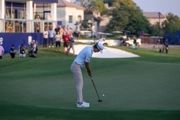 Michael Kim (USA) Round 2 of the DP World Tour Championship 2025, held at the Jumeirah Golf Estate, Earth Course, Dhabi, United Arab Emerites. 13-16 November 2025. Dubai United Arab Emerites DP World Tour, Dp World Tour Championship 2025, Golf x11290x