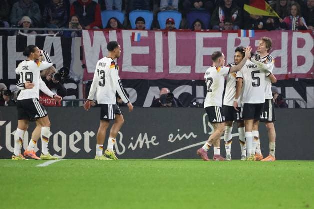 14.11.2025, Fussball, Herren, Qualifikation, European Qualifiers, Luxemburg - Deutschland, Torjubel zum 0:2, Torschütze: Nick Woltemade (Deutschland) Luxemburg Stade de Luxembourg Luxemburg Luxemburg (LUX) Copyright: xSebastianxBachx