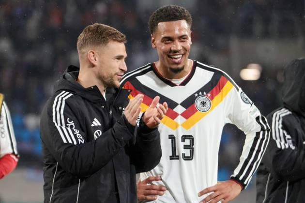 14.11.2025, xhettx, Fussball WM-Qualifikation 2026, Luxemburg - Deutschland v.l. oshua Kimmich (Germany, 6) und Felix Nmecha (Germany, 13) (DFL DFB REGULATIONS PROHIBIT ANY USE OF PHOTOGRAPHS as IMAGE SEQUENCES and or QUASI-VIDEO) Luxemburg
