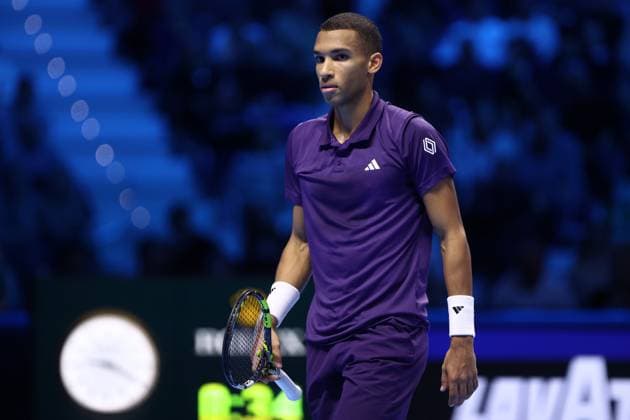 Felix Auger-Aliassime (Canada) looks on, day 6, Nitto ATP, Tennis Herren Finals 2025, INALPI Arena, November 14, 2025, Turin, Italy.
