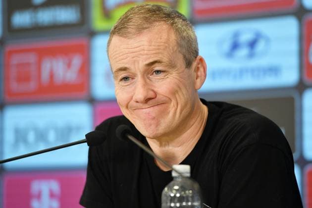 Croatia, Rijeka, 141125. Rujevica Stadium. Eydun Klakstein at the press conference, PK, Pressekonferenz after the 2026 FIFA World Cup, WM, Weltmeisterschaft, Fussball qualifiers match, Croatia - Faroe Islands. In the photo: Eydun Klakstein, Faroe Islands national team, Nationalteam coach. Photo: Damir Skomrlj CROPIX Copyright: xxDamirxSkomrljx klakstein3-141125