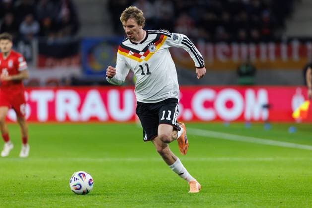 Nick Woltemade (Deutschland) mit Ball, Luxemburg vs Deutschland, Fussball, European Qualifiers, 09. Spieltag, Saison 2025 2026, 14.11.2025 Luxemburg vs Deutschland, Fussball, European Qualifiers, 09. Spieltag, Saison 2025 2026, 14.11.2025 *** Nick Woltemade Germany with ball, Luxembourg vs. Germany, Football, European Qualifiers, Matchday 09, Season 2025 2026, 14 11 2025 Luxembourg vs. Germany, Football, European Qualifiers, Matchday 09, Season 2025 2026, 14 11 2025 Copyright: xEibner-Pressefoto AlexanderxNeisx EP_ANS