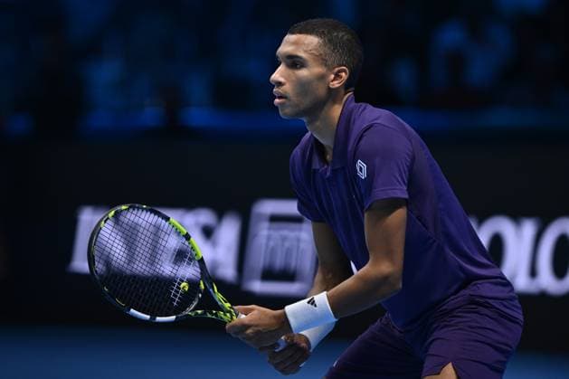 Felix Auger-Aliassime (CAN) during the singles match between Alexander Zverev (GER) and Felix Auger-Aliassime (CAN) during day six of the Nitto ATP, Tennis Herren Finals 2025 at Inalpi Arena on November 14, 2025 in Turin, Italy  Copyright: xDomenicoxCippitelli IPAxSportx xipa-agency.netx xx IPA_67968029 IPA_Agency_IPA67968029