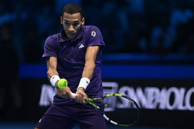 Felix Auger-Aliassime (CAN) during the singles match between Alexander Zverev (GER) and Felix Auger-Aliassime (CAN) during day six of the Nitto ATP, Tennis Herren Finals 2025 at Inalpi Arena on November 14, 2025 in Turin, Italy  Copyright: xDomenicoxCippitelli IPAxSportx xipa-agency.netx xx IPA_67968030 IPA_Agency_IPA67968030