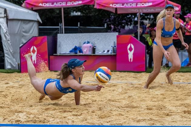 RECORD DATE NOT STATED Beach volleyball, Beachvolleyball World Championships Adelaide, Australia 14.11.2025 ADELAIDE, AUSTRALIA - NOVEMBER 14: Kristen Nuss (Player 1, USA) during the Beach Volleyball World Championships at Adelaide on November 14, 2025 in Adelaide, Australia. Copyright: xBEAUTIFULxSPORTS PeterxWeberx