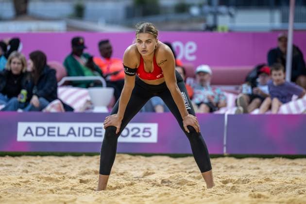 RECORD DATE NOT STATED Beach volleyball, Beachvolleyball World Championships Adelaide, Australia 14.11.2025 ADELAIDE, AUSTRALIA - NOVEMBER 14: Annique Niderhauser (Player 1, SUI) during the Beach Volleyball World Championships at Adelaide on November 14, 2025 in Adelaide, Australia. Copyright: xBEAUTIFULxSPORTS PeterxWeberx