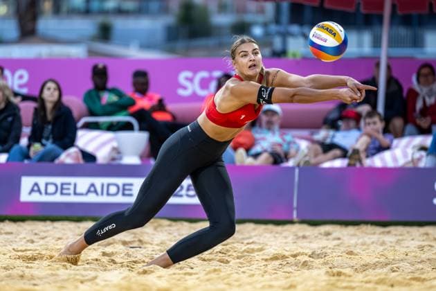 RECORD DATE NOT STATED Beach volleyball, Beachvolleyball World Championships Adelaide, Australia 14.11.2025 ADELAIDE, AUSTRALIA - NOVEMBER 14: Annique Niderhauser (Player 1, SUI) during the Beach Volleyball World Championships at Adelaide on November 14, 2025 in Adelaide, Australia. Copyright: xBEAUTIFULxSPORTS PeterxWeberx