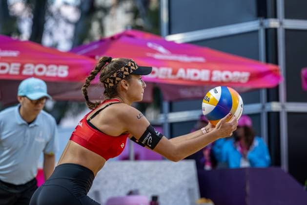 RECORD DATE NOT STATED Beach volleyball, Beachvolleyball World Championships Adelaide, Australia 14.11.2025 ADELAIDE, AUSTRALIA - NOVEMBER 14: Leona Kernen (Player 2, SUI) during the Beach Volleyball World Championships at Adelaide on November 14, 2025 in Adelaide, Australia. Copyright: xBEAUTIFULxSPORTS PeterxWeberx