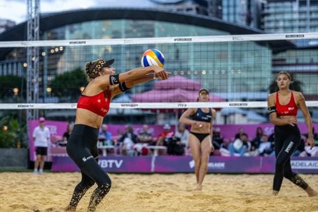 RECORD DATE NOT STATED Beach volleyball, Beachvolleyball World Championships Adelaide, Australia 14.11.2025 ADELAIDE, AUSTRALIA - NOVEMBER 14: Leona Kernen (Player 2, SUI) during the Beach Volleyball World Championships at Adelaide on November 14, 2025 in Adelaide, Australia. Copyright: xBEAUTIFULxSPORTS PeterxWeberx