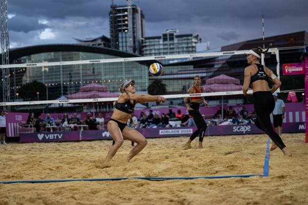 RECORD DATE NOT STATED Beach volleyball, Beachvolleyball World Championships Adelaide, Australia 14.11.2025 ADELAIDE, AUSTRALIA - NOVEMBER 14: Melanie Paul (Player 1, GER), Lea Sophie Kunst (Player 2 during the Beach Volleyball World Championships at Adelaide on November 14, 2025 in Adelaide, Australia. Copyright: xBEAUTIFULxSPORTS PeterxWeberx